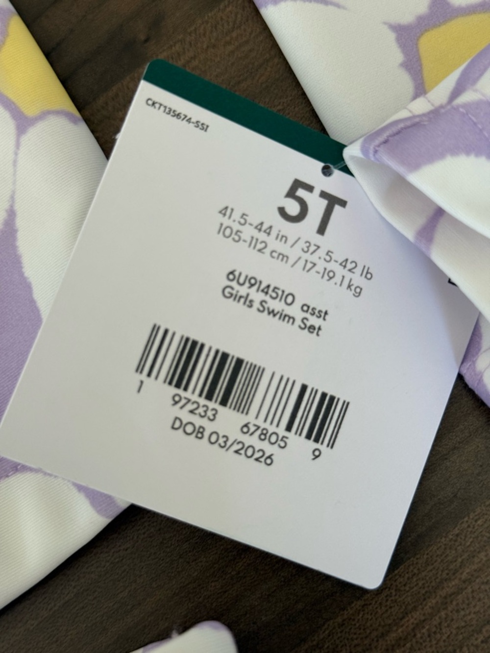 Carter's Lavender Daisy Print Rashguard Set - Picture 2 of 4